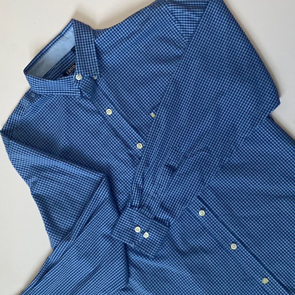 IZOD!! Button Up Shirt, Blue, Small